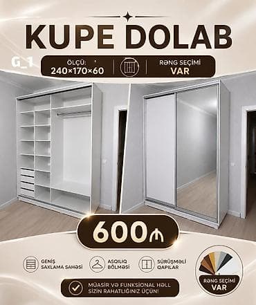 купе шифоньер: Kupe Dolab – G_1 Ölçü: 240×170×60 sm Rəng seçimi: Var — 1