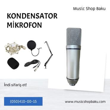 bluetooth mikrafon: Kondensator mikrofon Daxildir: 1 ədəd Pop filter 1 ədəd Mikrofon — 1