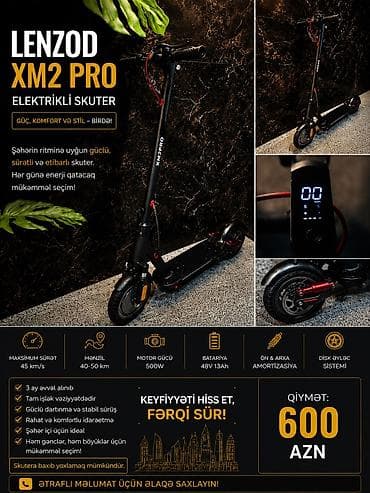 recaro oturacaqlar: Lenzod XM2 Pro elektrikli skuter satılır. 3 ay əvvəl alınıb. Tam işlək — 1