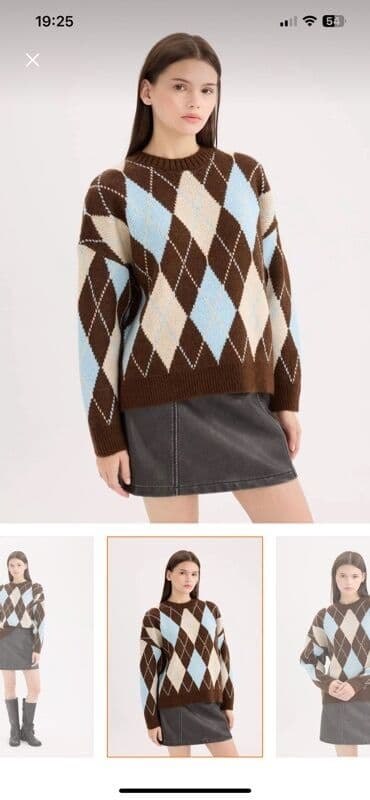 qadınlar üçün tvid jaketlər: Sviter, Defacto, One size, rəng - Qəhvəyi — 2