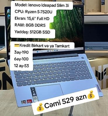 Lenovo: İşlənmiş Lenovo IdeaPad, 15.6 ", AMD Ryzen 5, 512 GB — 1