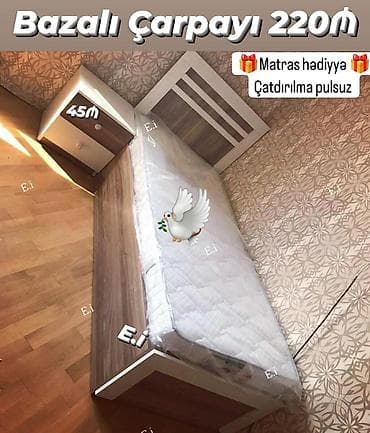 Çarpayılar: Yeni, Təknəfərlik çarpayı, Bazalı, Matras ilə, Siyirməsiz — 1