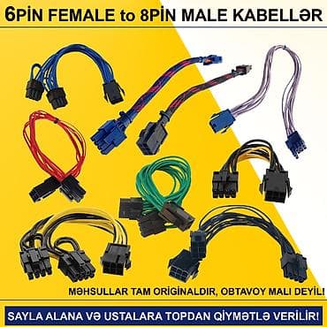 Kabellər "6PİN FEMALE to 8PİN MALE Original" SAYLA ALANA VƏ USTALARA