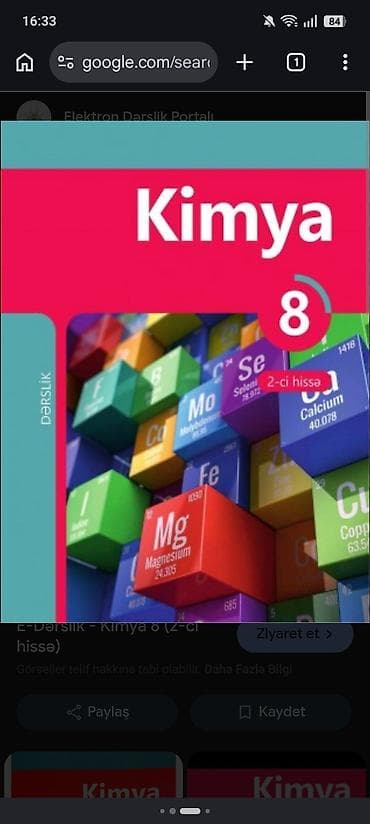kub hesablama: Məhsul: “Kimya 8” dərsliyi (2-ci hissə) Təsvir: işlənməyib təzədir 5 — 1