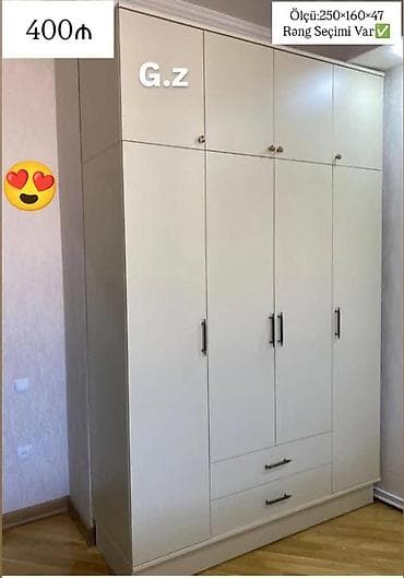 Yeni, 4 qapılı, Siyirməli, Digər rəng, Digər material, Açılan, Düz dolab