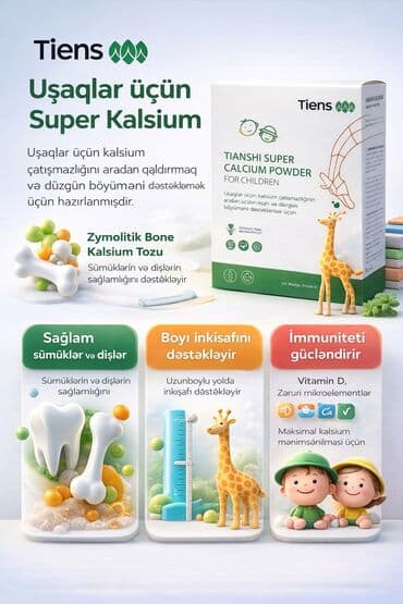 Məhsul haqqında: Tiens Uşaqlar üçün Super Kalsium tozu, böyümə və