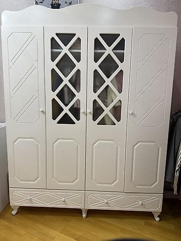 skaf: 4 qapılı, Siyirməli, Ağ, Digər material, Açılan, Düz dolab — 1