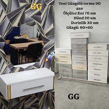 Yeni güzgülü termo asma tumbə - Material: termo üzlü MDF/LDSP
