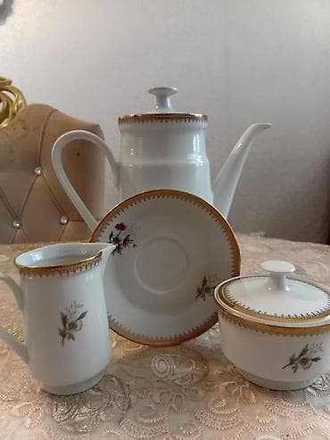 lala.fo posuda: Qəhvə dəsti, rəng - Qızılı, Farfor, Almaniya — 10