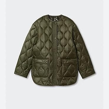 usta geyimi: Qadınlar üçün quilted kürkcə/palto – zeytun-yaşıl rəngdə - Model — 5