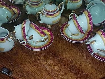 tort vitrin: Çay dəsti, rəng - Ağ, Farfor — 1