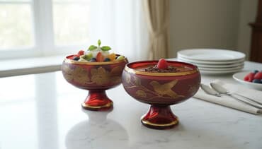 Satılır. Əla vəziyyətdə Təsvir: - Qırmızı rəngli, qızılı naxışlı 2