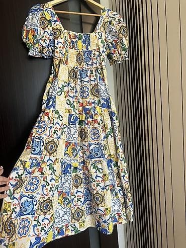 ketan don: Rəngarəng naxışlı yay donu - Model: kvadrat dekolteli, qısa “puf” — 6