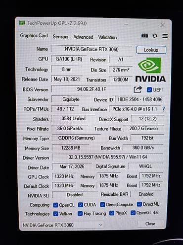 купить gtx 1060 ti: RTX 3060 12GB Oc Gigabyte Yaddashi Samsung Videokart ela — 4
