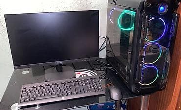 Kompüter və noutbuk aksesuarları: Gaming masaüstü kompüter – RGB işıqlı şüşə ön panel və yan panel — 8