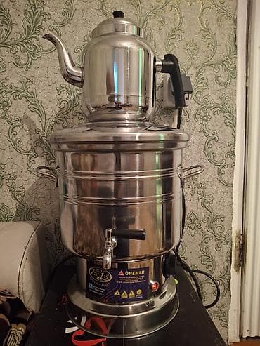 ucuz tort: Paslanmayan poladdan hazırlanmış elektrikli samovar/çay dəmləmə — 1
