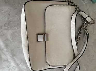 fendi çanta: Ağ rəngli qadın çantası - Material: dərini xatırladan süni material - — 1