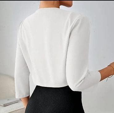 Личные вещи: Ağ rəngli qısa bolero-pencək - Dizayn: açıq önlü, qısa (cropped) — 2