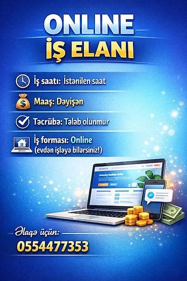 Təhsil, elm: Online iş elanının təsviri: - İş saatı: İstənilən saat (elastik — 1
