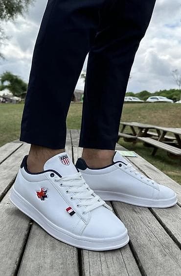 Krasofkalar və idman ayaqqabıları: Ağ rəngli kişi/kadın gündəlik idman ayaqqabısı - Korpus: hamar ağ üst — 7