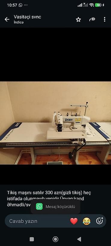 Tikiş maşını satılır 300 azn(gizli tikiş) heç istifadə — 1