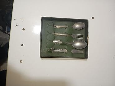 Kolleksiya üçün metal çəngəl-bıçaq dəsti - 4 hissədən ibarət: 2 x