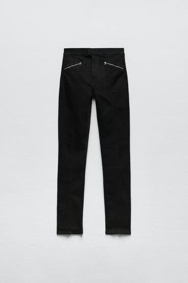 roller uşaq rolikləri: Zara yan cibləri ve arxa eteklerde zamok olan, dar, uzun qara cins — 4