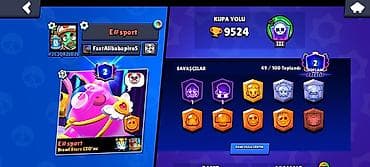 telefon duyməli: Brawl Stars oyun hesabı - Kupa yolu: 9524 - Profil: E#sport — 1