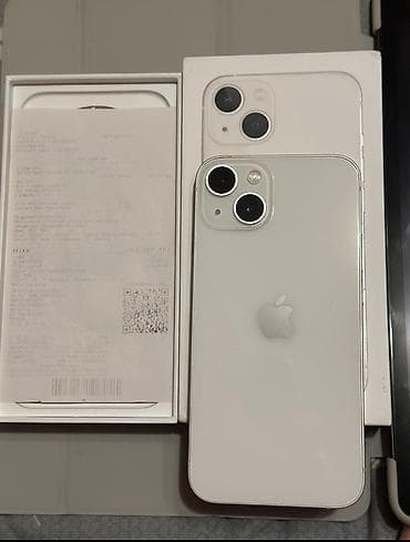 IPhone 13, 128 GB, Ağ, Zəmanət, Barmaq izi, Simsiz şarj