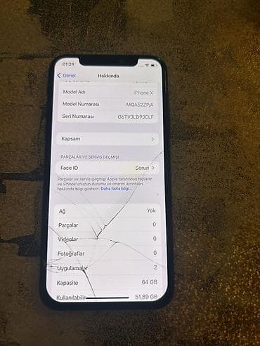 apple eatch: IPhone X, 64 GB, Space Gray, Qırıq — 3