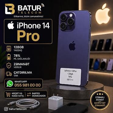 IPhone 14 Pro, 128 GB, Deep Purple lalafo.az -da IPhone 14 Pro, 128 GB, Deep Purple