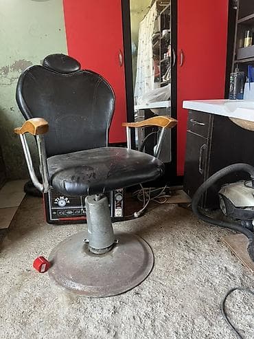 mebel ruckaları: Peşəkar bərbər/kosmetologiya kreslosu - Material: qara rəngli süni — 2