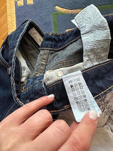 bol şalvar: ZARA TRF orta bel, geniş ayaqlı cins şalvar - Model: TRF Orta Bel — 5