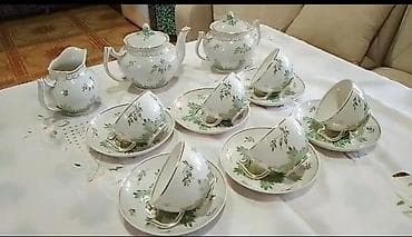 Çay dəsti, rəng - Ağ, Farfor, Çexiya — 5