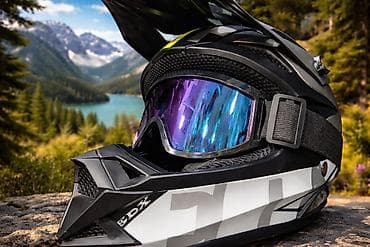 Enduro/Motokros üslublu tam üzlü moto dəbilqə və aksesuarlar -