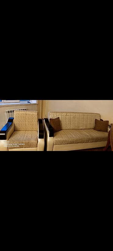 komod mebel: - Tərkib: 1 böyük divan + 2 kreslo, hem divan hemde kreslolar acilir — 1