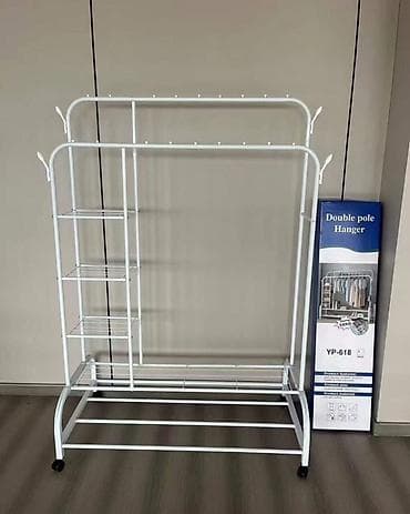 İki səviyyəli mobil paltar asılqanı və çoxfunksiyalı rəf sistemi - — 8