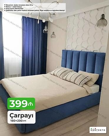Məhsul: Yumşaq başlıqlı çarpayı Ölçü: 160 × 200 sm Qiymət: 399 ₼ lalafo.az -da Məhsul: Yumşaq başlıqlı çarpayı Ölçü: 160 × 200 sm Qiymət: 399 ₼