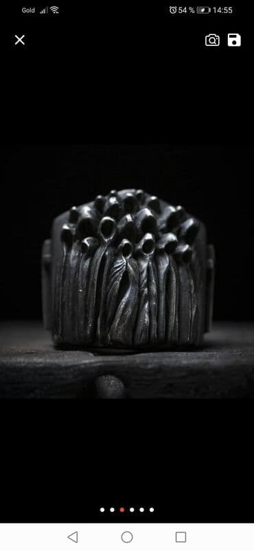 gümüş kişi üzükleri: Мужское кольцо из нержавеющей стали, в готическом стиле — 1