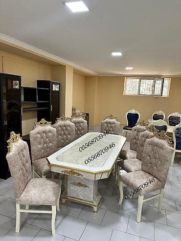 Qonaq otağı üçün, Yeni, Açılmayan, Dördbucaq masa, 6 stul — 8