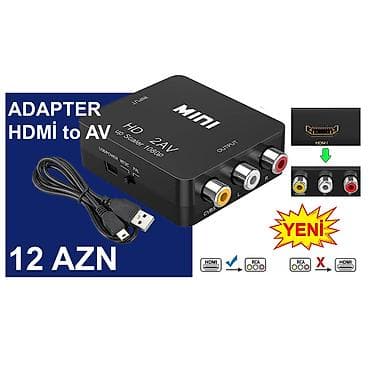 Masaüstü kompüterlər və komponentlər: HDMİ Adapterlər/Konverterlər (Çeviricilər) ⭐HDMİ to AV – 12 AZN ⭐HDMİ — 5