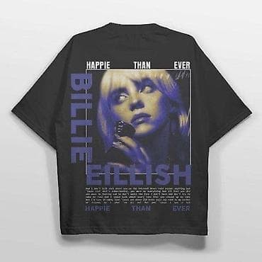 : Billie Eilish temalı qara T‑şört PRINTCRAFT – Sizin ideyanız, bizim — 5