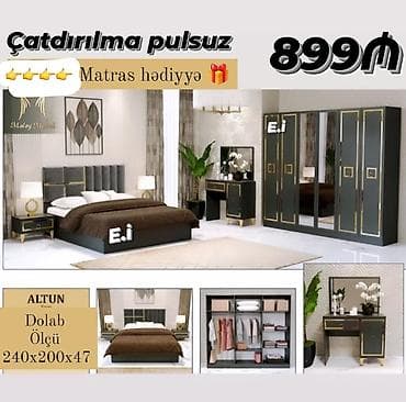 Yataq otağı mebel dəsti – “ALTUN” model • Komplekt: - Çarpayı — 1