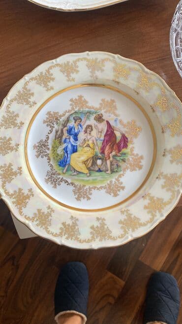 qedimi boşqablar: Boşqablar, 1 əd, rəng - Göy, Farfor — 4