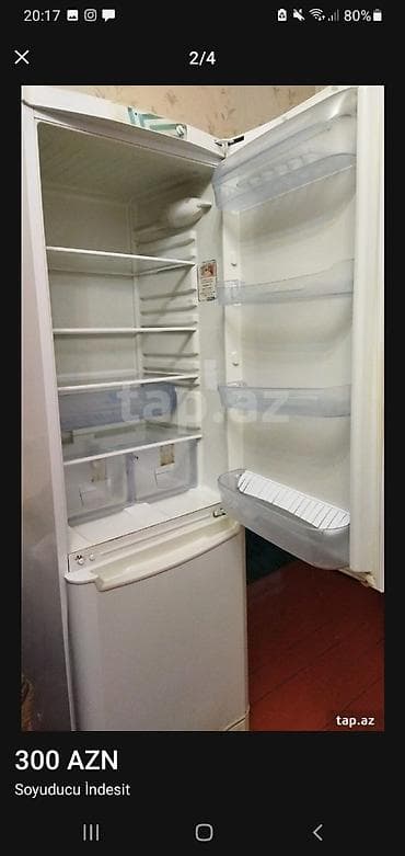 2 qapılı Indesit Soyuducu Satılır, rəng - Ağ