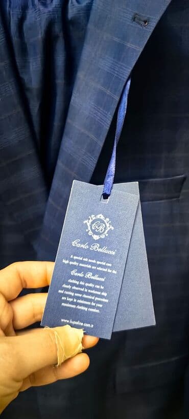 Toy paltarları və aksesuarları: Carlo Bellucci kişi kostyumu - Rəng: tünd göy (xırda kvadrat/check — 6