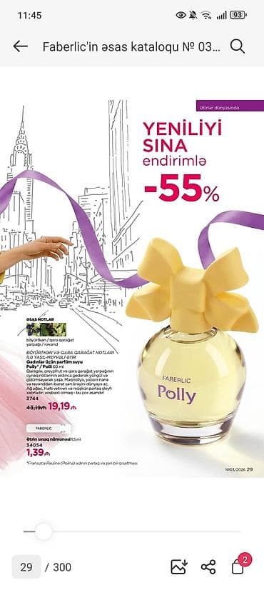 ag qara: Faberlic Polly qadın parfümü – 60 ml - Yaşıl‑meyvəli ətir piramidası - — 1
