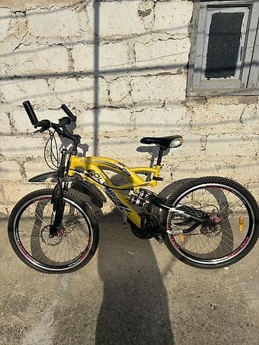 velosiped sederek: OLYMPIA dağ velosipedi - Rəng: sarı/qara - Çərçivə: amortizatorlu — 2