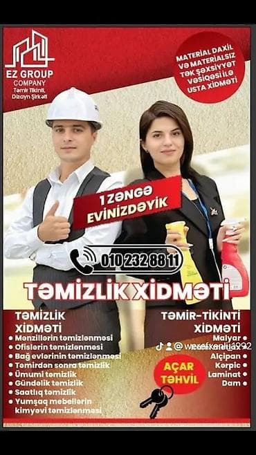 kimyəvi təmizləmə: EZ GROUP – Dizayn, təmir-tikinti və təmizlik xidməti - Tam dizayn və — 2