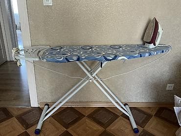 utu stolu skafli: Dəmir stol və qoşma ütü - Geniş səthli ütü stolu: təxminən 120×38 sm — 1